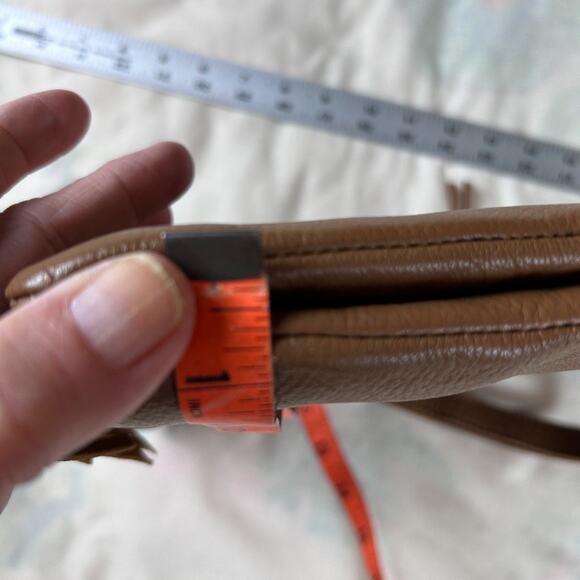 Lucky Brand Leather Fringe Purse Shoulder Crossbody Bag Bohemian Cottage Hippie - Picture 6 of 8